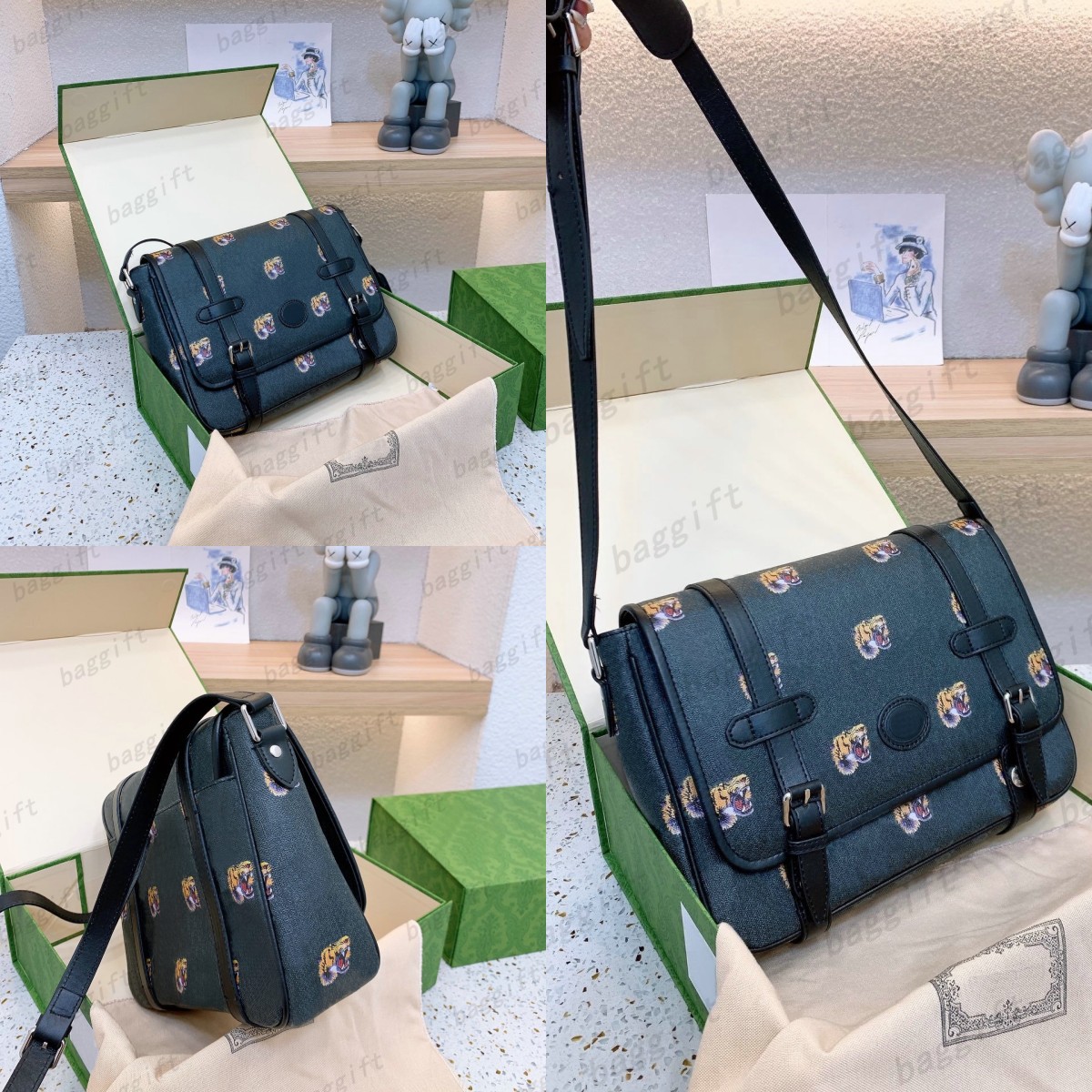Men Messenger Bags Tiger Pattern Courrier Clutch Cross Body Designer Luxury Shoulder Tote Red&Green Strap Handbag Signature flap Purse 658542 UXVAF 1087
Men Messenger Bags Tiger Pattern Courrier Clutch Cross Body Designer Luxury Shoulder Tote Red&Green Strap Handbag Signature flap Purse 658542 UXVAF 1087