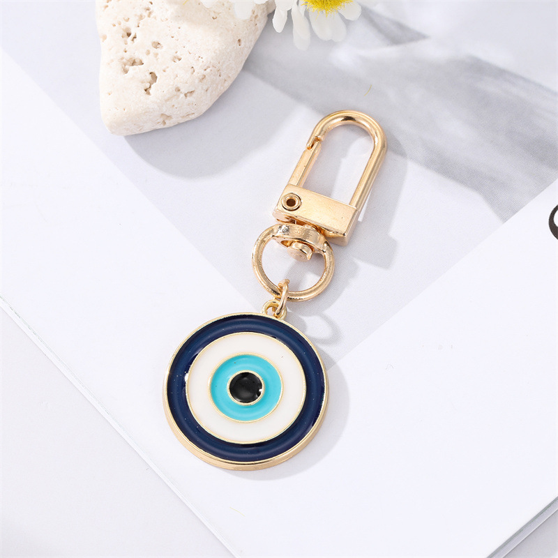 Irregular Heart Round Evil Eye Couple Keychain For Women Gift Blue Eye Bag Car Keyring Charm Accessories Jewelry