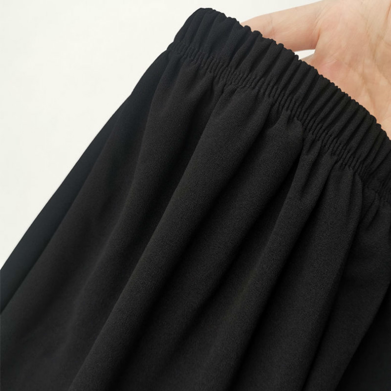 Womens Pants Capris Cusual Pants Women Summer Anklelength Loose Wide Leg Elastic High Waist Black Simple Comfortable Elegant Ladies Chic 221007