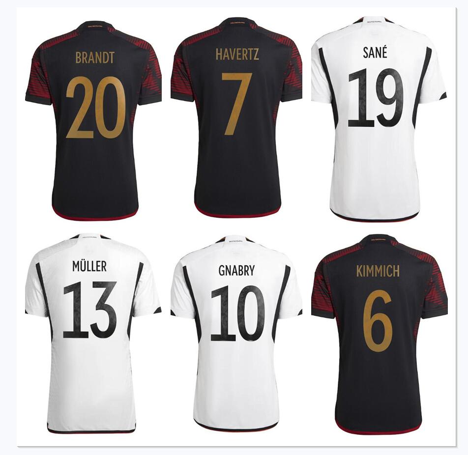 

2022 GermanyS #19 SANE Soccer Jersey 22/23 #6 KIMMICH #7 HAVERTZ #8 GORETZKA #9 WERNER Shirt #10 GNABRY #11 REUS #13 MULLER #20 BRANDT World Cup national team Football Uniform, Orange