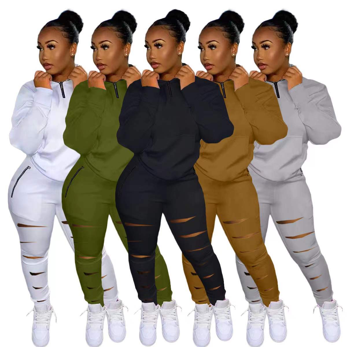Pullover and Sweatpants Set 2Pcs Outfits Women Tracksuits Hallow Out Crop Top and Pants Sets Free Ship, Gray
Pullover and Sweatpants Set 2Pcs Outfits Women Tracksuits Hallow Out Crop Top and Pants Sets Free Ship, Gray