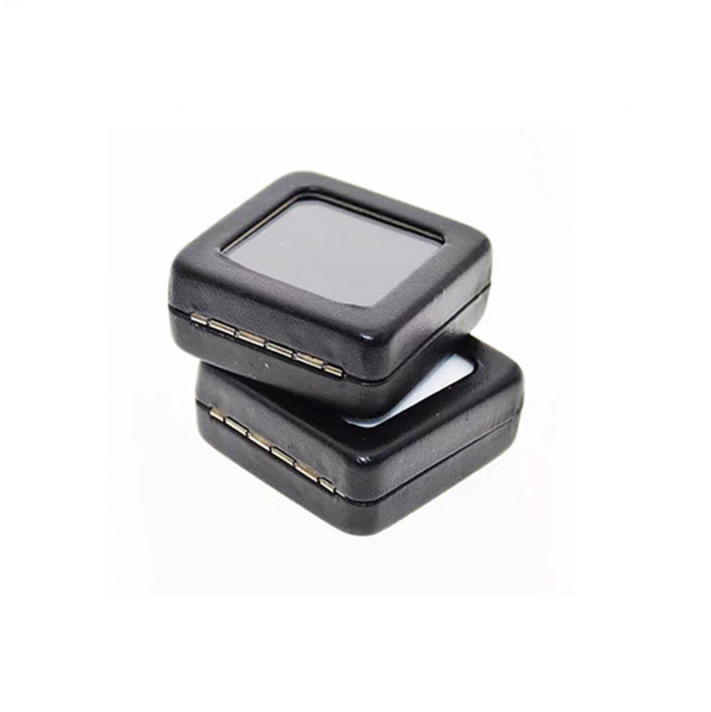 Black PU Leather Gemstone Display Box Loose Diamond Jewelry Box Show Case Storage Box Holder with Clasp Lids Sponge for Gems Coins Displaying and Gift