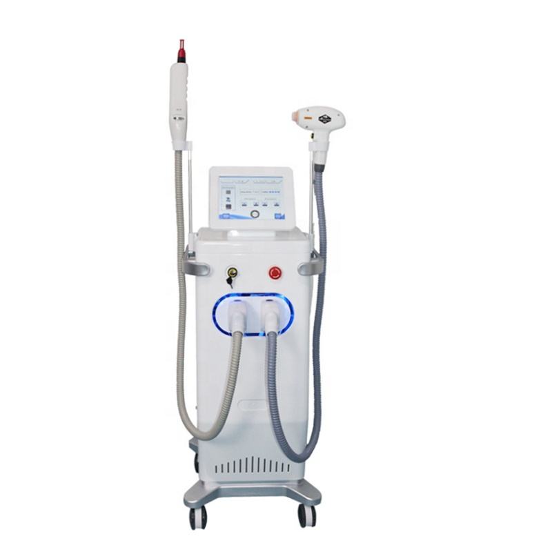 New Ce 2in1 808 Diode Laser Hair Removal Q Switched Nd Yag 755 Nm Picosecond Laser Tattoo Remove Machine