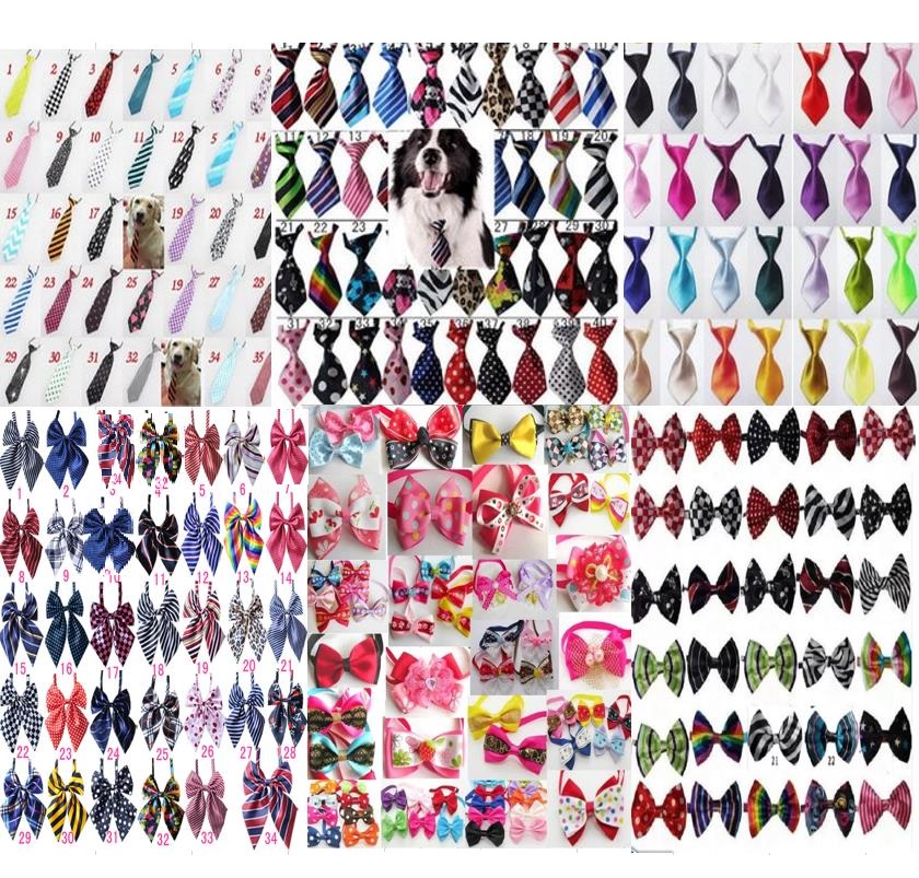 120pc/lot Pet puppy Dog Apparel Bow Ties Cat Neckties Grooming Supplies 6 model Y1025