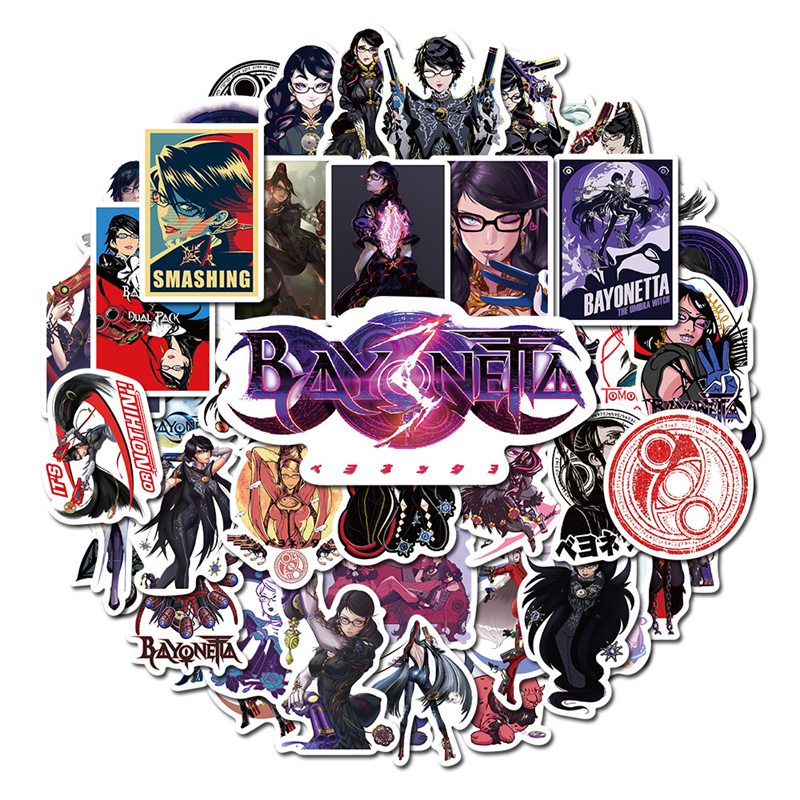 50PCS cartoon game Bayonetta Stickers Jeanne Graffiti Kids Toy Skateboard car Motorcycle Bicycle Sticker Decals Wholesale