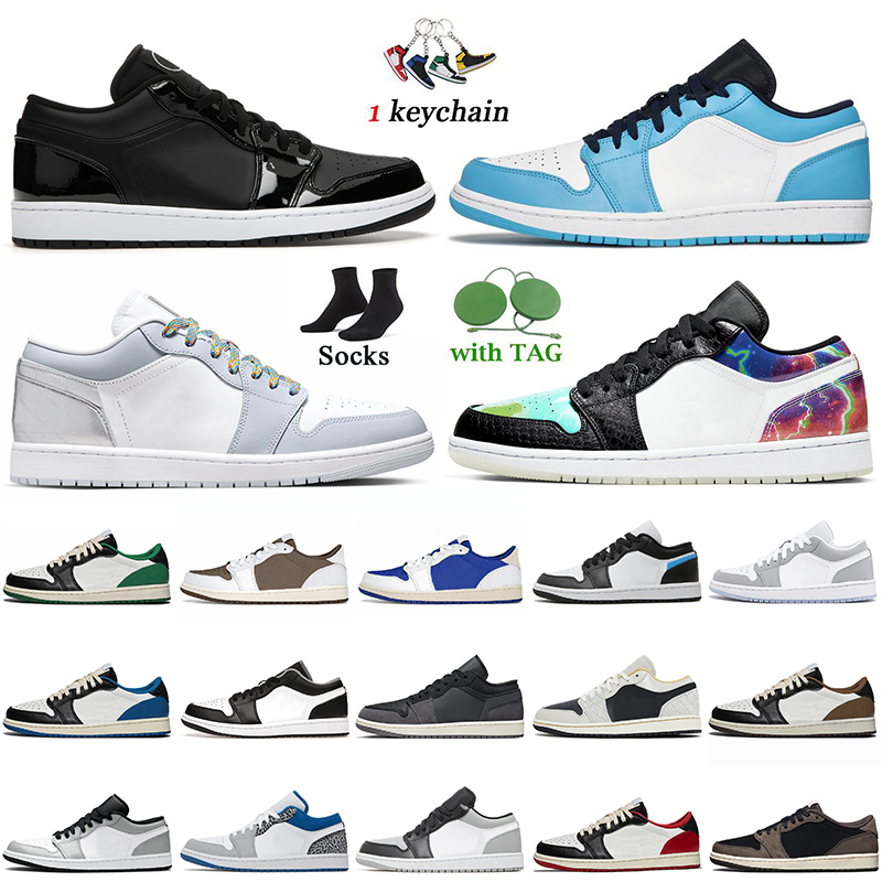 1 Low Basketball Shoes Jumpman 1s Tear Away Silver Fragment Cactus Jacks Dark Mocha Olive Craft Inside Out Black University Blue Shadow Trainers Sports Sneakers US 12, # cactus jack 36-46