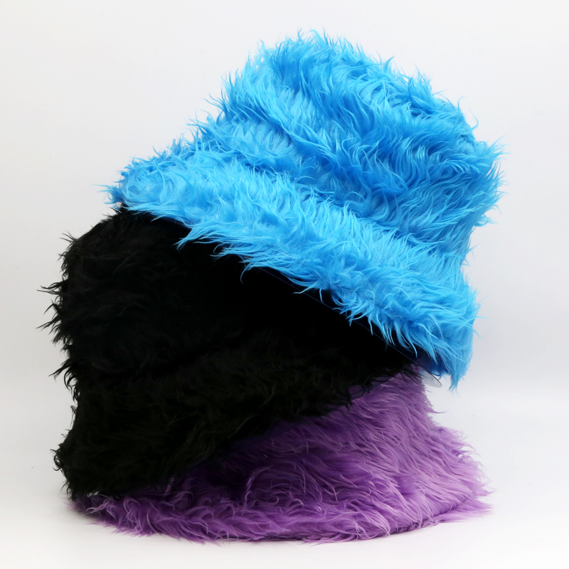 Wide Brim Hats Bucket Hats Winter Faux Fur Bucket Hat Men Solid Thickened Soft Warm Fluffy Panama teddy Cap Outdoor Fashion oversized Women Fisherman 