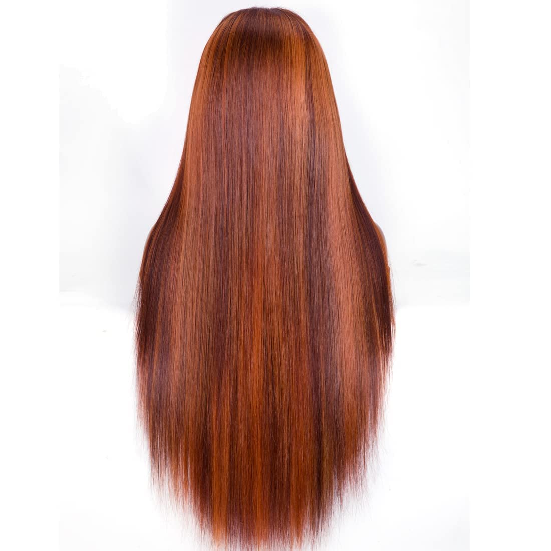Highlight Ginger Orange HD Transparent Lace Front Wigs Human Hair Pre Plucked with Baby Hair Brazilian Remy Straight Frontal Wig Piano Color 150% Dens