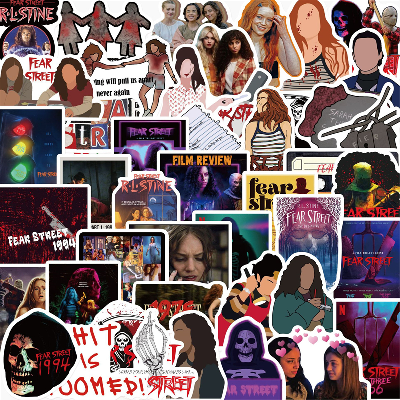 50PCS Horror Movie Fear Street Stickers Graffiti Kids Toy Skateboard car Motorcycle Bicycle Sticker Decals Wholesale