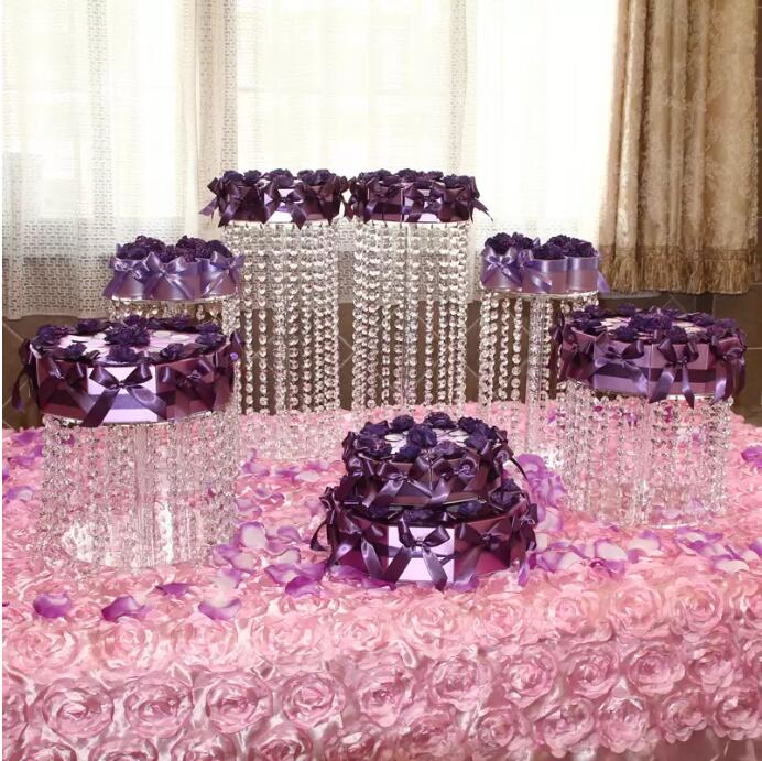Wedding Decorations Centerpiece Cake Stands Birthday Display Dessert Rack Round Crystal CupCake Stand Party Table Center Decoration 6pcs/set