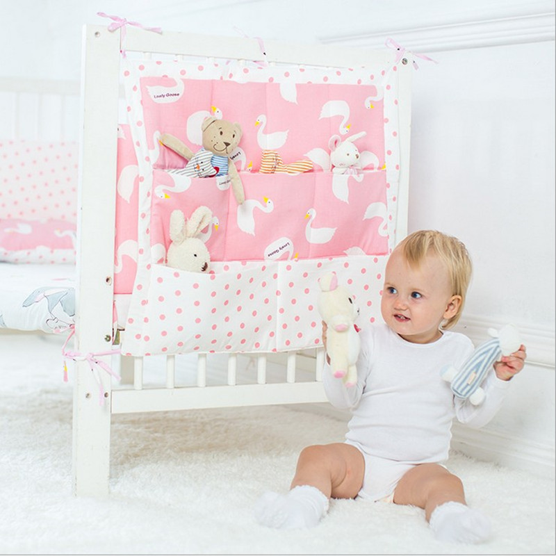 Bed Rails Cartoon Rooms Nursery Hanging Storage Bag Baby Cot Crib Organizer Toy Diaper Pocket for born ding Set 50x60 cm 221007