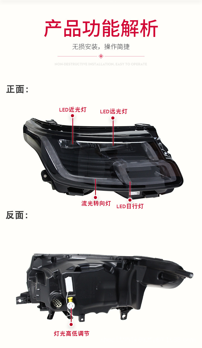 Head Lamp For Range Rover Executive Edition 20 13-20 17 Headlight Assembly Upgrade New High-End Two-eye Full LED Headlights