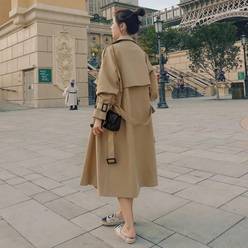 Women' Trench Coats 2022 Spring Autumn Long Women Coat Double Breasted Belted Storm Flaps Khaki Dress Loose Lady Outerwear Fashion
Women' Trench Coats 2022 Spring Autumn Long Women Coat Double Breasted Belted Storm Flaps Khaki Dress Loose Lady Outerwear Fashion