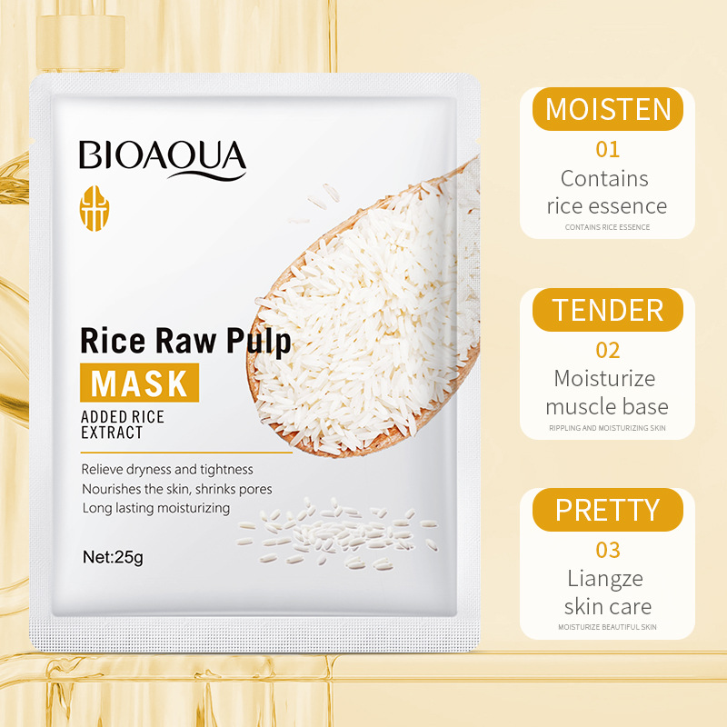 Bioaqua Face Care Sheet Masks Rice Nourishing Moisturizing Female Facial Beauty Product for Korean Skin One Step
Bioaqua Face Care Sheet Masks Rice Nourishing Moisturizing Female Facial Beauty Product for Korean Skin One Step