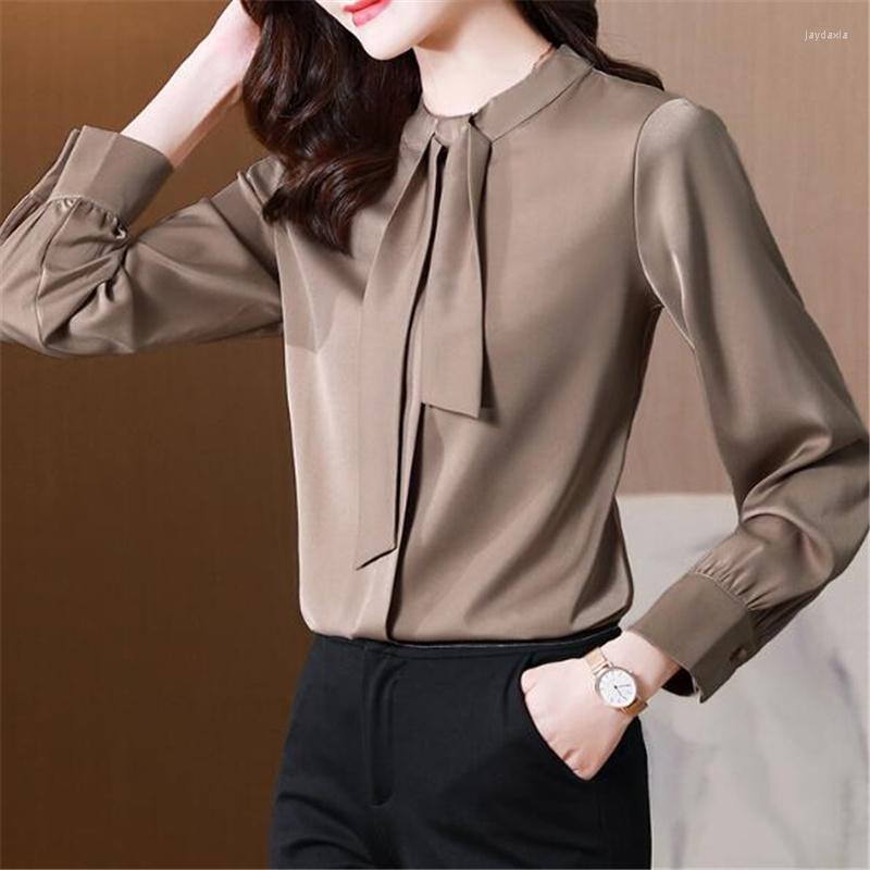 Women' Blouses Fashion Woman Blouse Silk Half High Collar Lace Up Jumper Top Women Long Sleeve Elegant Clothing Female Basic Shirt, Camel
Women' Blouses Fashion Woman Blouse Silk Half High Collar Lace Up Jumper Top Women Long Sleeve Elegant Clothing Female Basic Shirt, Camel