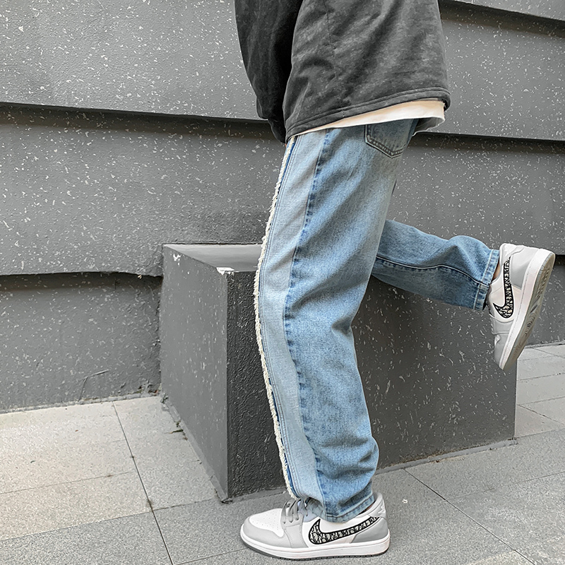 Men's Jeans Spring Summer Men Wide Leg Jeans Hip Hop Patchwork Casual Men's Baggy Denim Pants High Street Jean Pants Neutral Trousers 221008