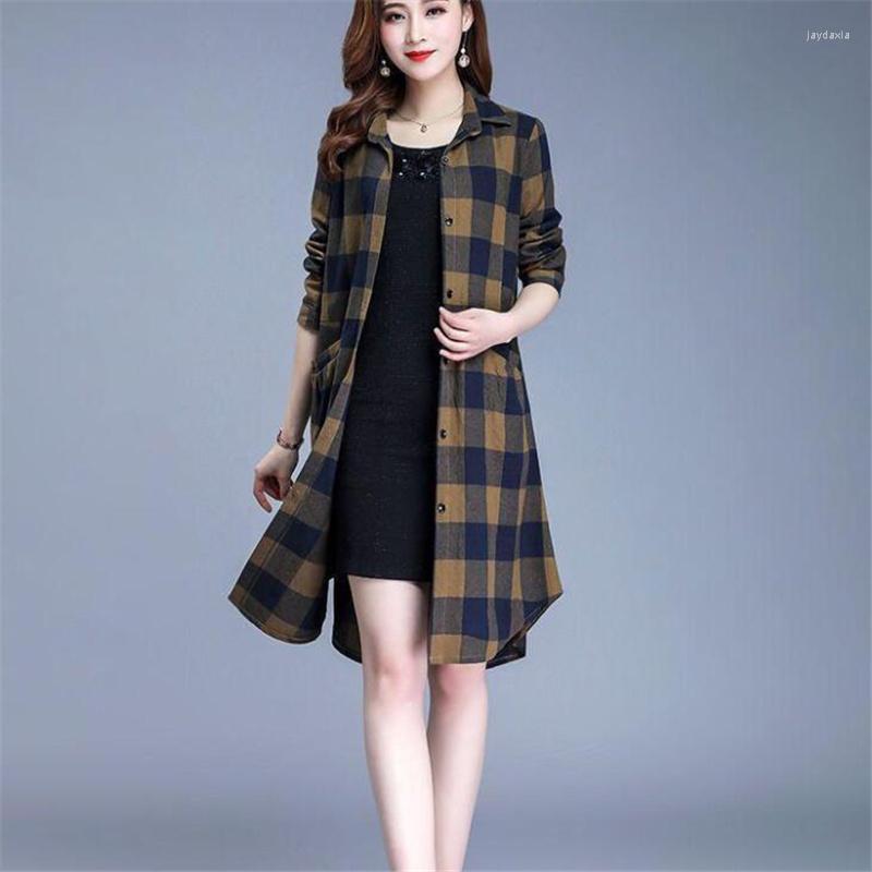 Women's Blouses Pure Cotton Plaid Long Shirt Women Loose Folds Pocket Outwear Slim Lapel Buttons Top Femae Blusas Autumn Casual, Gray
Women's Blouses Pure Cotton Plaid Long Shirt Women Loose Folds Pocket Outwear Slim Lapel Buttons Top Femae Blusas Autumn Casual, Gray