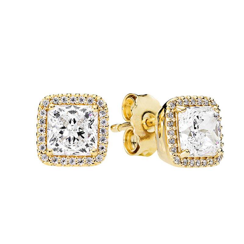 Yellow Gold Plated Square CZ diamond Stud Earrings For Women Men with Original Box Party Jewelry for Pandora Real Sterling Silver girlfriend Gift Earring
Yellow Gold Plated Square CZ diamond Stud Earrings For Women Men with Original Box Party Jewelry for Pandora Real Sterling Silver girlfriend Gift Earring