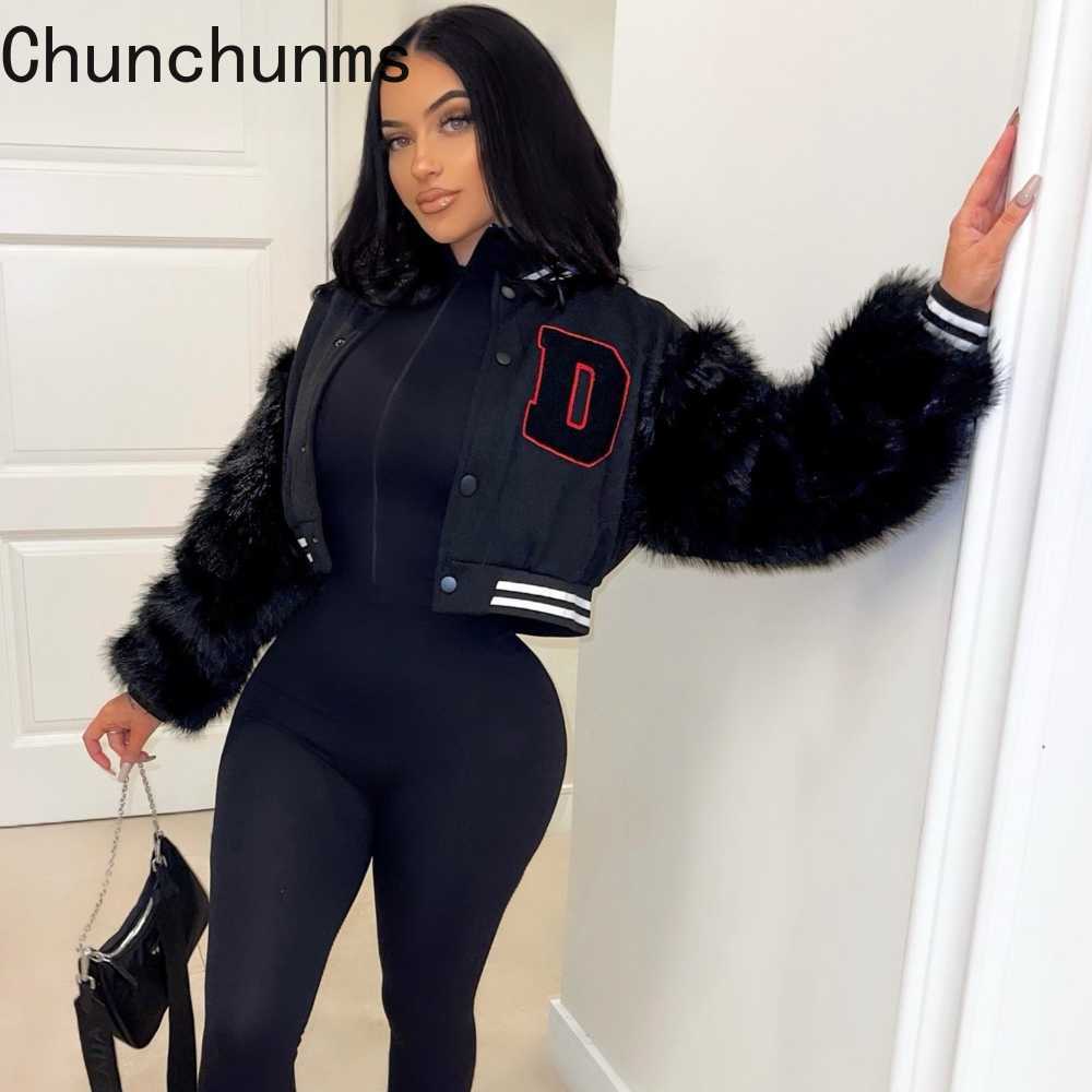 Women's Jackets 2022 Women Artificial Rabbit Hair Long Sleeve Patchwork Baseball Jackets Winter Warm Fake Fur Splice Female Coats Cropped Cloth T221008, Black black.
Women's Jackets 2022 Women Artificial Rabbit Hair Long Sleeve Patchwork Baseball Jackets Winter Warm Fake Fur Splice Female Coats Cropped Cloth T221008, Black black.