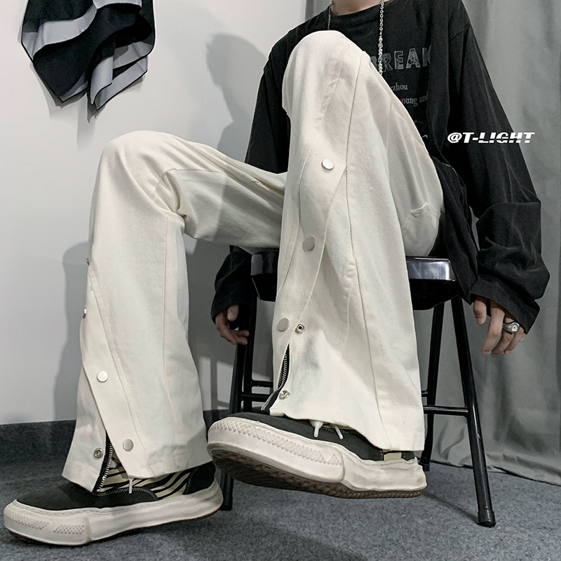 Men's Jeans Men's Baggy Jeans Casual Vintage Clothing Straight Leg Trousers Korean Fashion Man Streetwear Solid Oversize Bellbottoms Jeans 2