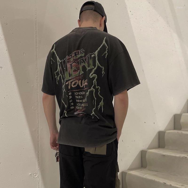 Men' T Shirts 2022 Washed Vintage High Street Retro Parade Destroyed Men' Short-Sleeved T-shirt, Second-hand black
Men' T Shirts 2022 Washed Vintage High Street Retro Parade Destroyed Men' Short-Sleeved T-shirt, Second-hand black