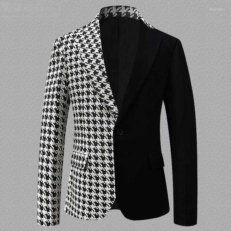 Men's Suits Fashion Patchwork Suit Jacket Men Splicing Design One Button Blazers Mens Casual Party Prom Costume Homme, Pattern 4
Men's Suits Fashion Patchwork Suit Jacket Men Splicing Design One Button Blazers Mens Casual Party Prom Costume Homme, Pattern 4