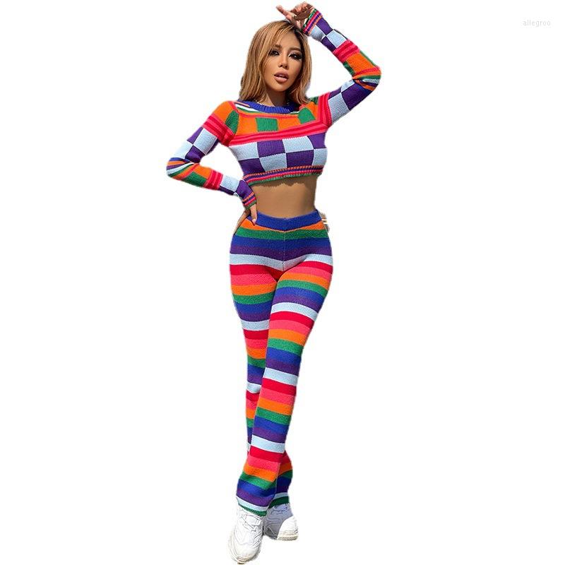 Women' Two Piece Pants Truen 2 Set Knitted Multi-Color O-neck Long Sleeve Bare Midriff Crop Tops High Waist Women Clothing Fashion, Red
Women' Two Piece Pants Truen 2 Set Knitted Multi-Color O-neck Long Sleeve Bare Midriff Crop Tops High Waist Women Clothing Fashion, Red