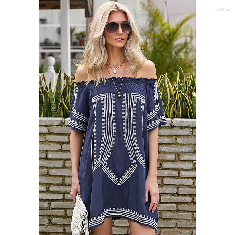 Casual Dresses Bohemian Geo Print Mini Off Shoulder Beach Smock Dress Women Boho Cotton Short Sleeves Loose Shift Top Tribal Style For Lady, Black
Casual Dresses Bohemian Geo Print Mini Off Shoulder Beach Smock Dress Women Boho Cotton Short Sleeves Loose Shift Top Tribal Style For Lady, Black