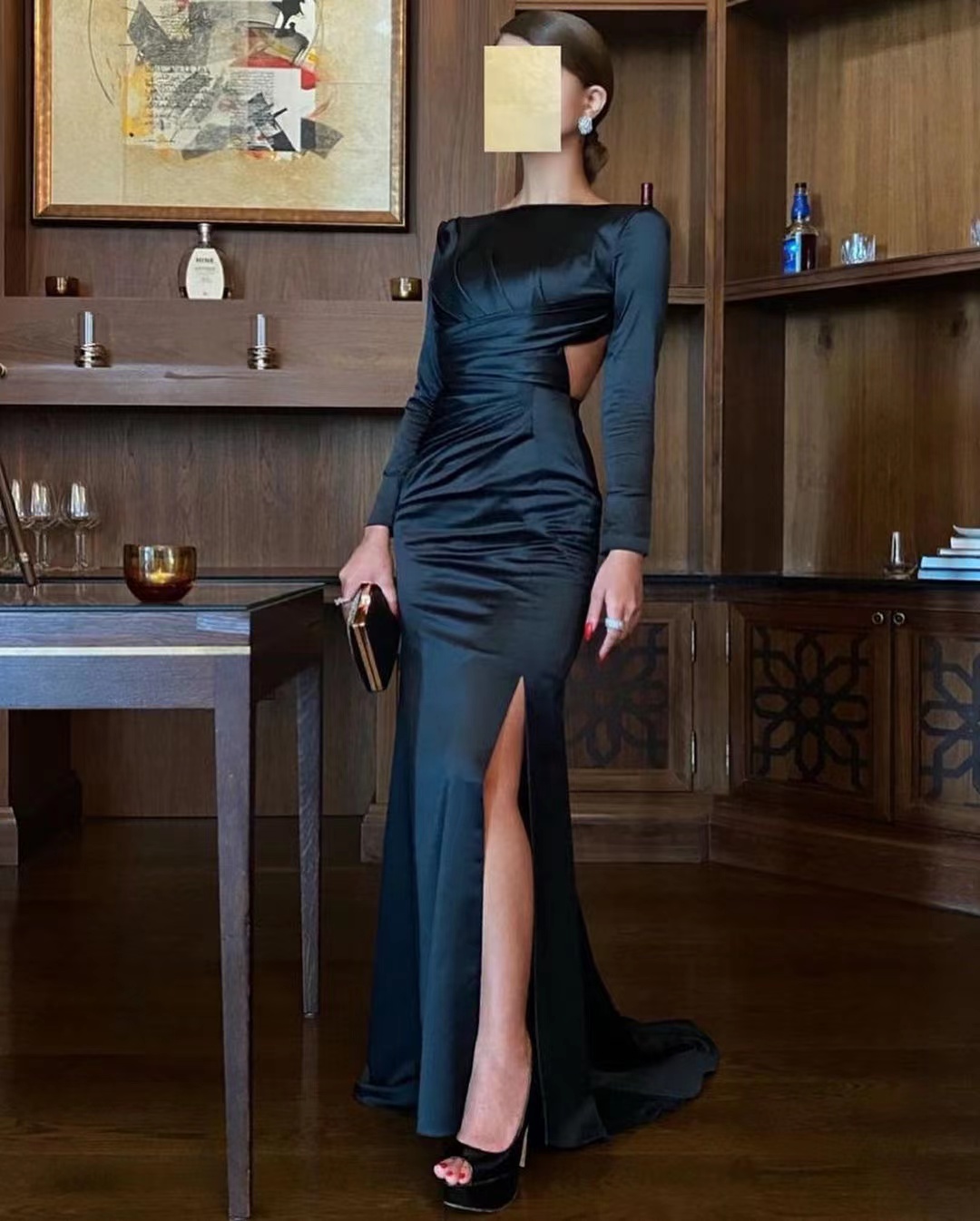Sexy Open Back Mermaid Prom Dresses Long Sleeves Ruched Side Split Bridesmaid Dress Floor Length Trumpet Evening Party Vestidos, Purple
Sexy Open Back Mermaid Prom Dresses Long Sleeves Ruched Side Split Bridesmaid Dress Floor Length Trumpet Evening Party Vestidos, Purple
