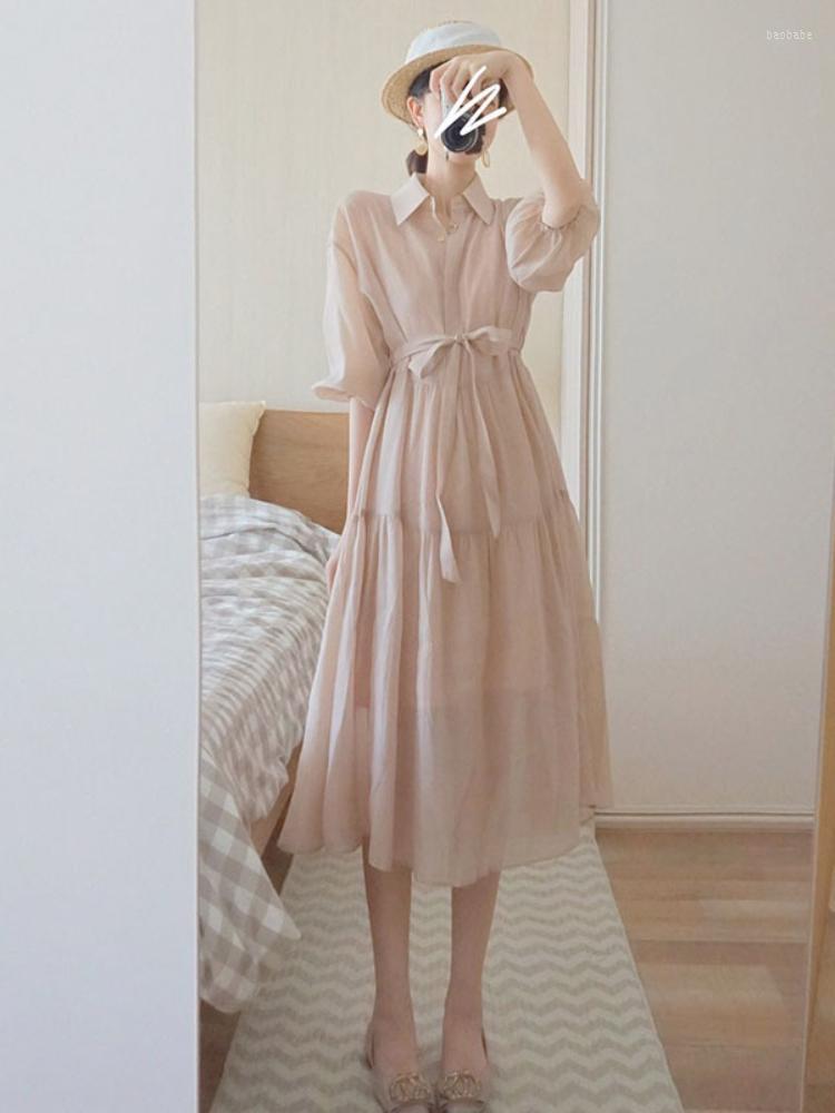 Casual Dresses 2022 Spring And Summer Women' Dress French Retro Gentle Long Skirt High-end Pink Shirt Cotton Woman
Casual Dresses 2022 Spring And Summer Women' Dress French Retro Gentle Long Skirt High-end Pink Shirt Cotton Woman