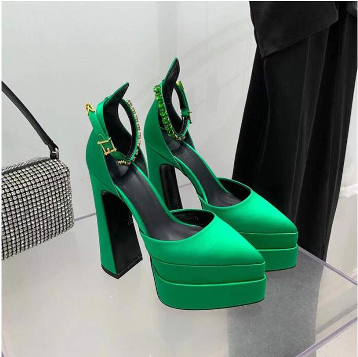 Thick Soled Crystal-Embellished Shoes Platform Pumps High Heels Sandals Women 'S Dress Shoe Light Tan Platform Satin Pointed Toe Luxury Designers Evening
Thick Soled Crystal-Embellished Shoes Platform Pumps High Heels Sandals Women 'S Dress Shoe Light Tan Platform Satin Pointed Toe Luxury Designers Evening