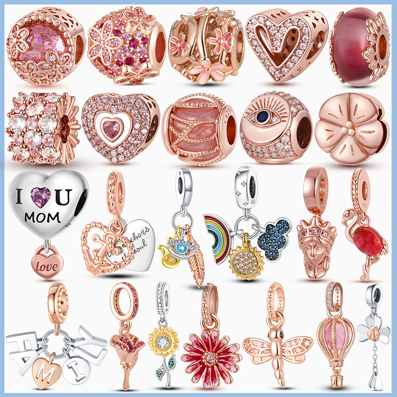 925 Sterling Silver Dangle Charm Women Beads High Quality Jewelry Gift Wholesale Rose Gold Series Jewelry Bead Fit Pandora Bracelet DIY
925 Sterling Silver Dangle Charm Women Beads High Quality Jewelry Gift Wholesale Rose Gold Series Jewelry Bead Fit Pandora Bracelet DIY