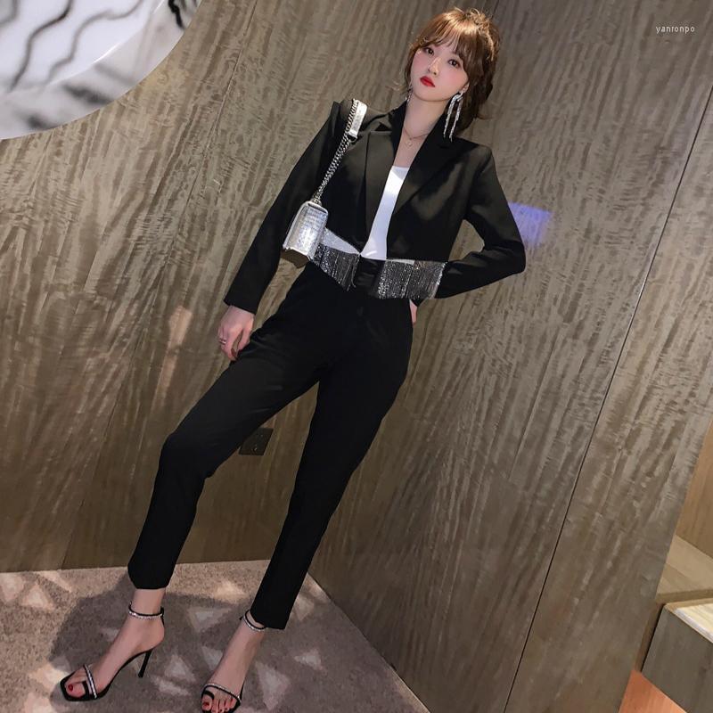 Women' Two Piece Pants Women' Women Elegant Black Set Autumn Winter 2022 Sheer Blazer With Tassel And Slim For Ladies Office Work 2
Women' Two Piece Pants Women' Women Elegant Black Set Autumn Winter 2022 Sheer Blazer With Tassel And Slim For Ladies Office Work 2