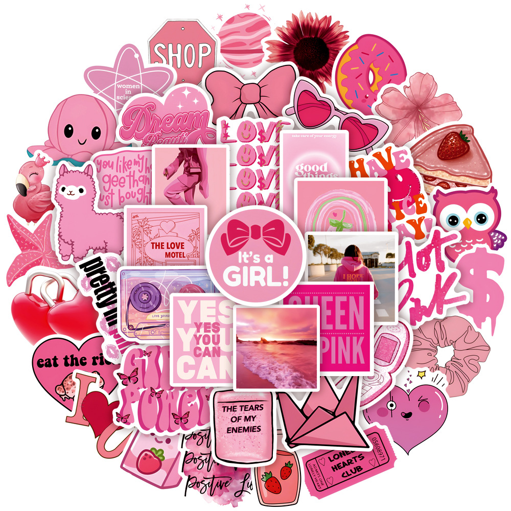 50Pcs Cute Cartoon Pink Girls Stickers Laptop Scrapbook Luggage Phone Fridge Guitar Diary Decoration Sticker Decal, Multi colors
50Pcs Cute Cartoon Pink Girls Stickers Laptop Scrapbook Luggage Phone Fridge Guitar Diary Decoration Sticker Decal, Multi colors