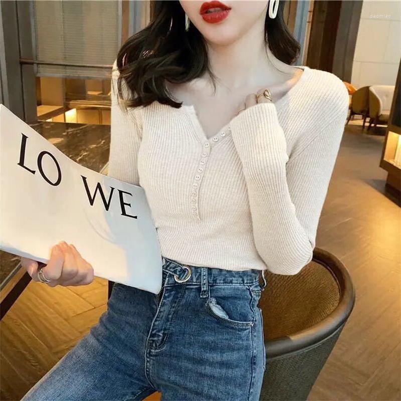 Women's Sweaters Women Long Sleeve Button Front Rib-knit Stretchable Pull Sweater Korean Femme Jersey Jumper Pullover 2022 Spring, Blue
Women's Sweaters Women Long Sleeve Button Front Rib-knit Stretchable Pull Sweater Korean Femme Jersey Jumper Pullover 2022 Spring, Blue