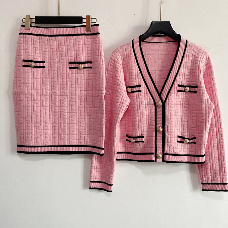 Fashion Women Two Piece Dress Spring Long Sleeve Suit Womens Dresses Designer Suits, Pink
Fashion Women Two Piece Dress Spring Long Sleeve Suit Womens Dresses Designer Suits, Pink