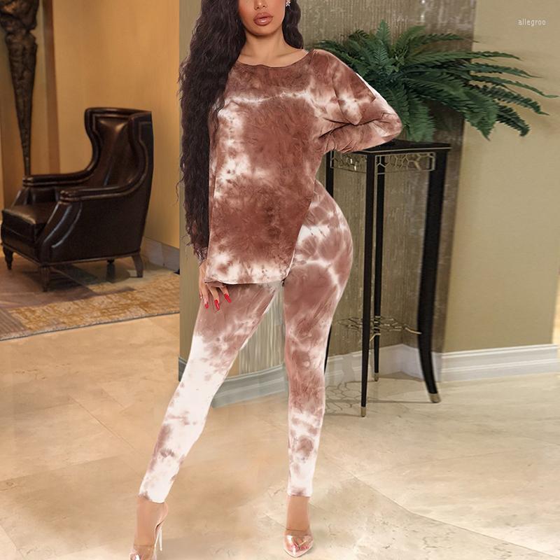 Women' Two Piece Pants 2022 Women Casual Loungewear Fashion Tie-dye Printing Set Long Sleeve T-Shirt & Skinny, Brown
Women' Two Piece Pants 2022 Women Casual Loungewear Fashion Tie-dye Printing Set Long Sleeve T-Shirt & Skinny, Brown