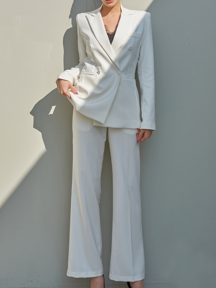 Women's Suits Blazers Elegant Slim Fashion Women Summer Blazer Pantsuit Office Ladies Business Casual Trousers Suit Femme Clothes Two Pieces Set 