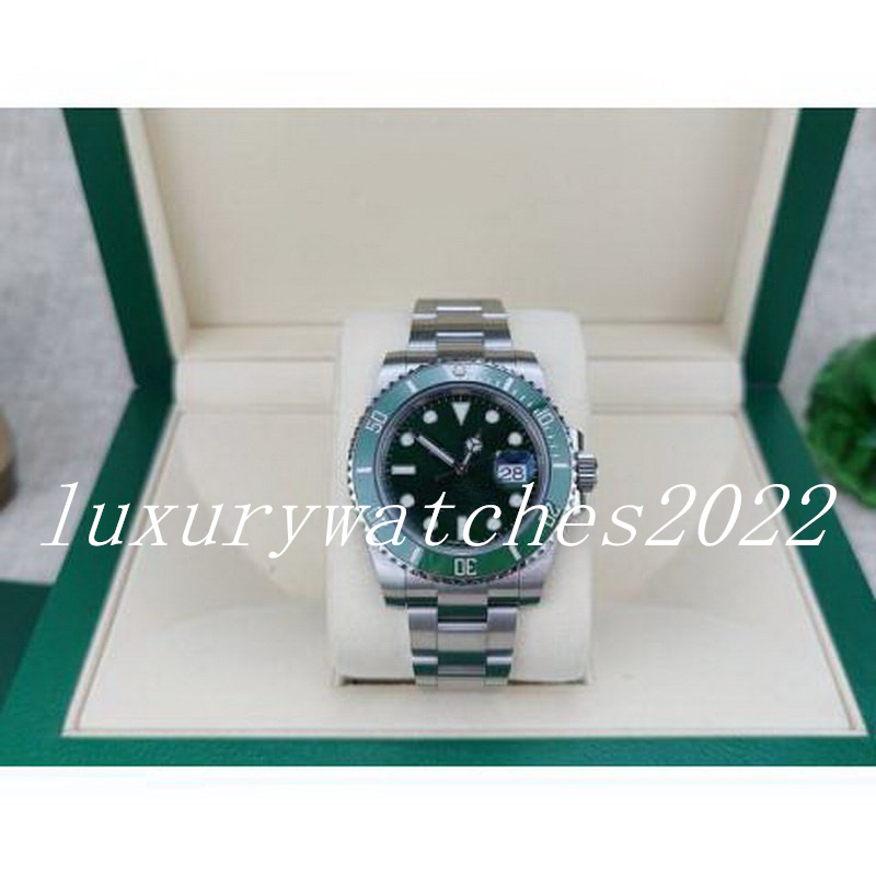 Super Factory Mens Watch Green Dial V5 40mm Asia 2813 Automatic Movement Stainless Steel Ceramic Bezel Ref.116610 Sapphire Glass Luminous Wristwatch