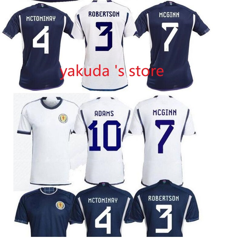 2022 scotland soccer jerseys bobertson 3 fraser 11 armstrong 18 burke 9 ccgregor 10 Adams customized thai quality football custom yakudas store football shirts, 2022 home blue with patch