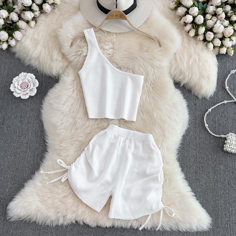Women's Tracksuits Gray One Shoulder Crop Top And Shorts Women 2 Pieces Set Summer Camis Drawstring Bow Tie Ruched Female Loungewear Suits, Light gray set
Women's Tracksuits Gray One Shoulder Crop Top And Shorts Women 2 Pieces Set Summer Camis Drawstring Bow Tie Ruched Female Loungewear Suits, Light gray set