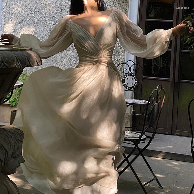 Casual Dresses Vintage Aesthetic Maxi For Women V-neck Long Sleeve High Waist Summer Sexy Dress Elegant Ladies Quality Silk Korean
Casual Dresses Vintage Aesthetic Maxi For Women V-neck Long Sleeve High Waist Summer Sexy Dress Elegant Ladies Quality Silk Korean