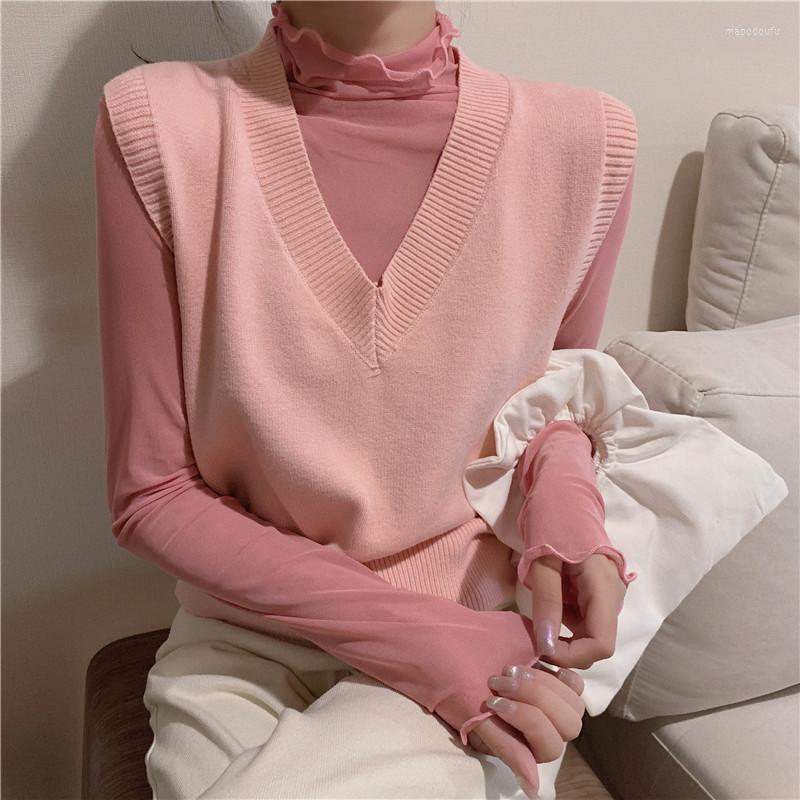 Women's Vests Autumn Vest Loose V-neck Sweater Korean Fashion Elegant Preppy Style Pullover Casual Knitted Tops Outwear High Street, Black
Women's Vests Autumn Vest Loose V-neck Sweater Korean Fashion Elegant Preppy Style Pullover Casual Knitted Tops Outwear High Street, Black