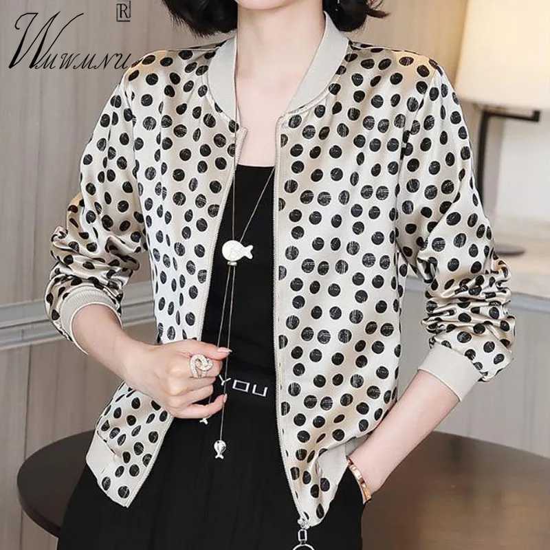 Women's Jackets 2022 Spring Short Women's Jacket Korean Fashion Polka Dot Print Bomber Jacket Vintage Zip Cotton Cropped Coat Mother Cardigan T221008, Apricot dots
Women's Jackets 2022 Spring Short Women's Jacket Korean Fashion Polka Dot Print Bomber Jacket Vintage Zip Cotton Cropped Coat Mother Cardigan T221008, Apricot dots