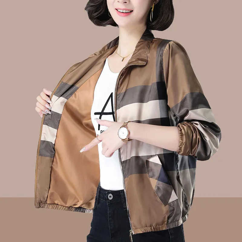 Women's Jackets Elegant Baseball Uniform Jacket Women Striped Stand Collar Spring Autumn Thin Sun Windproof Fashion Slim fit Coat Women Clothing T221008, White
Women's Jackets Elegant Baseball Uniform Jacket Women Striped Stand Collar Spring Autumn Thin Sun Windproof Fashion Slim fit Coat Women Clothing T221008, White