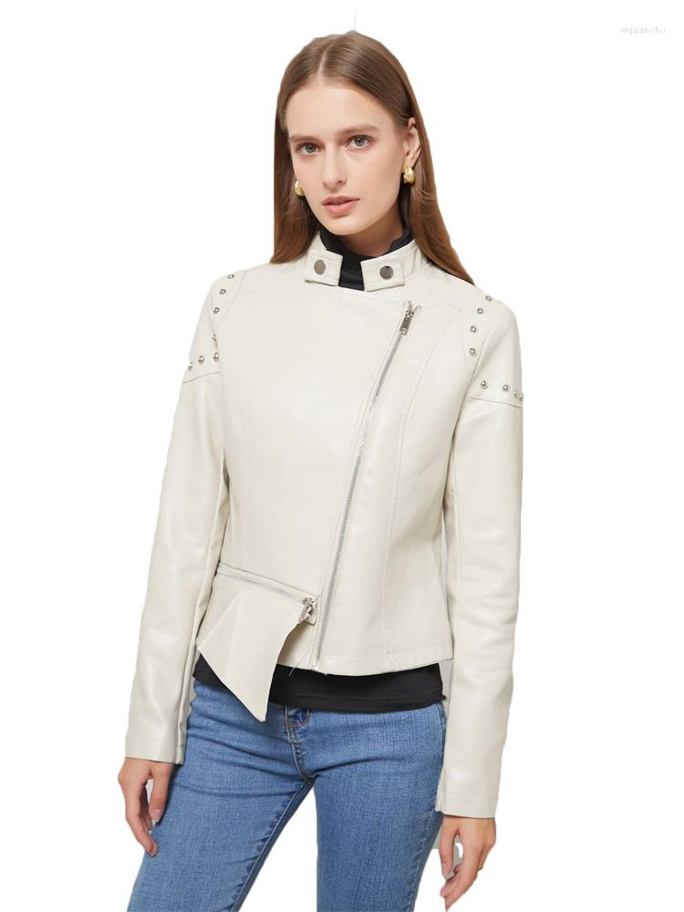 Women' Leather Faux Jacket Women 2022 Spring Autumn Fashion Rivet Solid Color Irregular Hem Lapel Long Sleeve Casual Short Clothing, Black
Women' Leather Faux Jacket Women 2022 Spring Autumn Fashion Rivet Solid Color Irregular Hem Lapel Long Sleeve Casual Short Clothing, Black