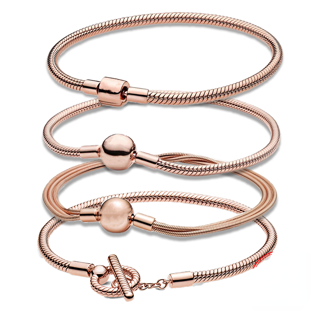 The New Popular 925 Sterling Silver Rose Gold Gold Romantic Moment Snake Chain Basic Chain Pandora Charm Bracelet Girl Birthday Fashion Gift
The New Popular 925 Sterling Silver Rose Gold Gold Romantic Moment Snake Chain Basic Chain Pandora Charm Bracelet Girl Birthday Fashion Gift