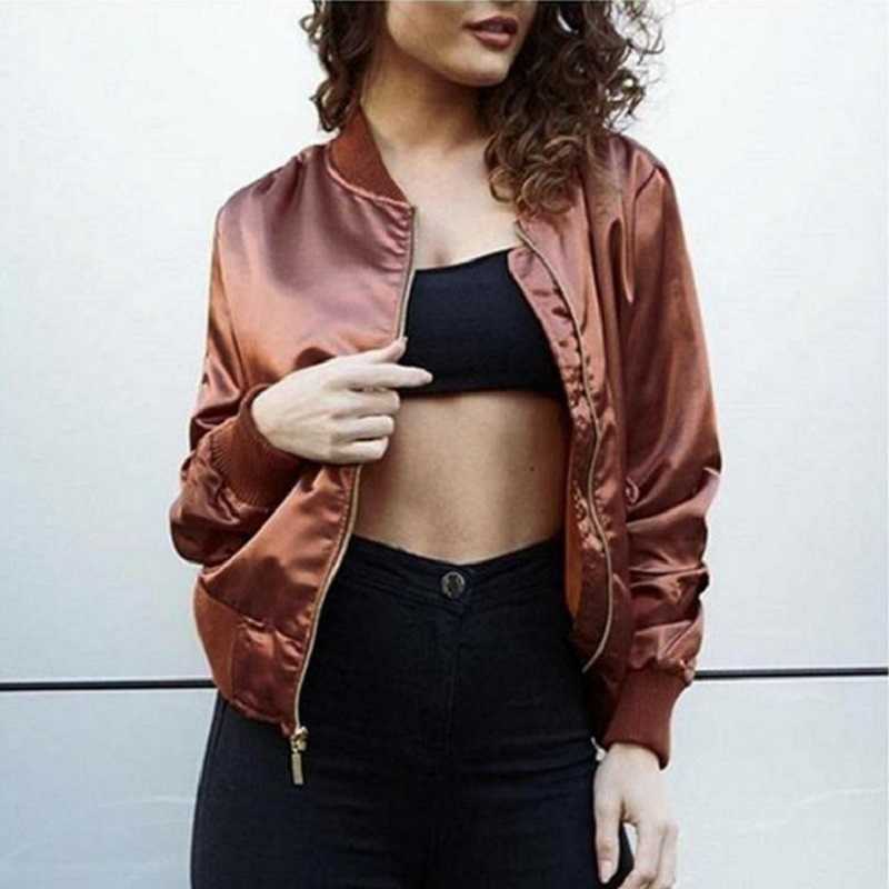 Women' Jackets 2022 Autumn Women Thin Jacket Tops Long Sleeve Coat Fashion Stand Collar Slim Outerwear Pilot Bomber Women Jackets T221008, Black
Women' Jackets 2022 Autumn Women Thin Jacket Tops Long Sleeve Coat Fashion Stand Collar Slim Outerwear Pilot Bomber Women Jackets T221008, Black