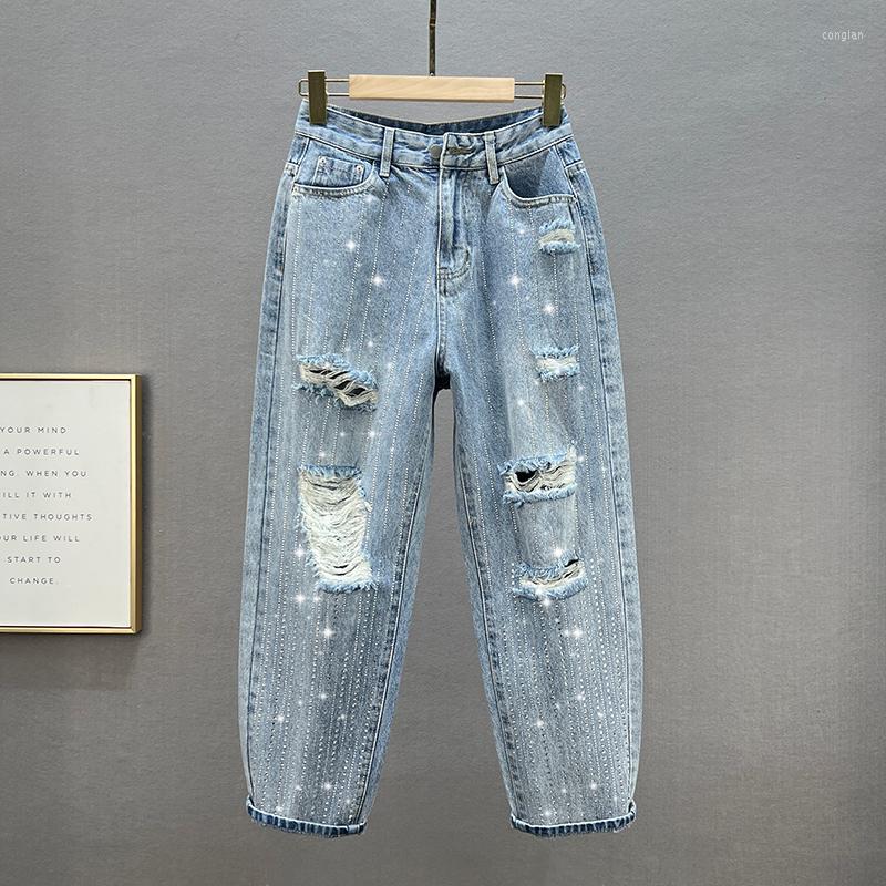 Women's Jeans Ripped Women's Baggy Pants Spring Summer Clothing Drilling Streetwear Girls Holes Casual Dneim Trousers, Light blue
Women's Jeans Ripped Women's Baggy Pants Spring Summer Clothing Drilling Streetwear Girls Holes Casual Dneim Trousers, Light blue