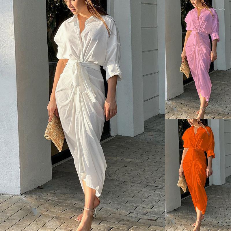 Casual Dresses Fashion Wrinkled Irregular Shirt Autumn Women Lapel Long Sleeve Single Breasted Office Dress 2022 Elegant Party DressesCasual, Pink
Casual Dresses Fashion Wrinkled Irregular Shirt Autumn Women Lapel Long Sleeve Single Breasted Office Dress 2022 Elegant Party DressesCasual, Pink